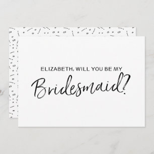 Chic Hand lettered "Zal je mijn bruidsmeisje zijn" Kaart