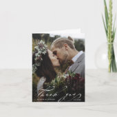 Chic Hand Lettré 2 Mariage photo Carte de remercie (Devant)