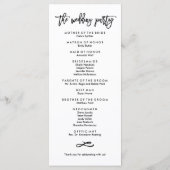 Chic Hand Lettré Mariage programme de cérémonie (Dos)