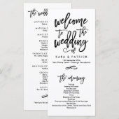 Chic Hand Lettré Mariage programme de cérémonie (Devant / Derrière)