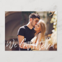 Chic Hand Lettré Nous Avons Hitché Faire-part