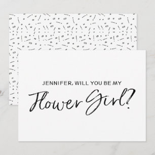 Chic Hand met de letters "Zal je mijn bloemenmeisj Kaart