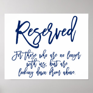 Chic handgeschreven bord Gereserveerd herdenking Poster