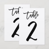 Chic handgeschreven kraft tafelnummerkaart | Tafel Kaart (Voorkant / Achterkant)