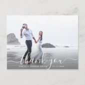 Chic handgeschreven script Dank u foto Briefkaart (Voorkant)