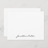 Chic Handgeschreven Script Name Text Simple Design Notitiekaartje (Voorkant / Achterkant)