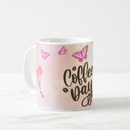 Chic Handlettered Coffee Design Modern Boho "Café" Koffiemok
