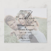 chic handschrift stel foto bruiloft uitnodiging (Voorkant)