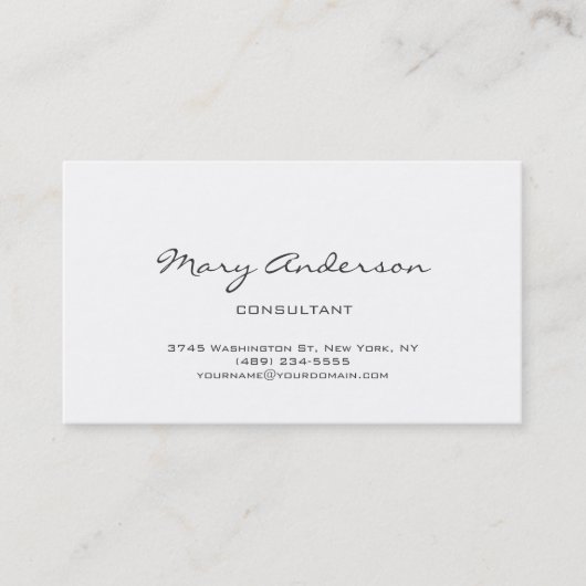 Chic Handwrite het Witte Rendy Visitekaartje van h (Voorkant)