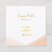 Chic Handwrited Gold Name Professional Sjabloon Vierkante Visitekaartje (Achterkant)