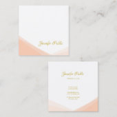 Chic Handwrited Gold Name Professional Sjabloon Vierkante Visitekaartje (Voorkant / Achterkant)