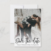 chic handwriters sneeuwvlokken winterfotobruiloft save the date (Voorkant)