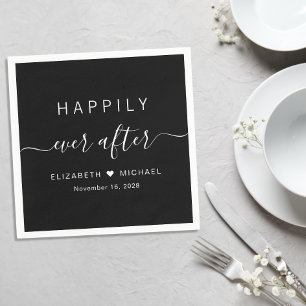 Chic Happily Ever After Zwarte Trouw Servet