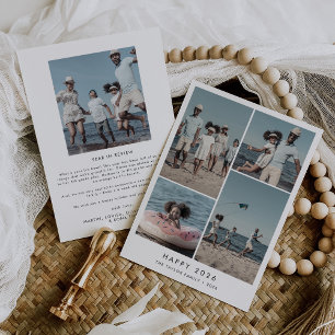 Chic Happy 2025 Nieuwjaar in Review 5 Foto Feestdagenkaart