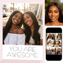 Chic Happy Birthday 8 Photo Best Friend Modern Kaart