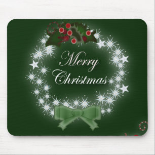 Chic Happy Holiday modern kerstfeest wreate Muismat