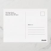 Chic Happy Holidays Custom Photo Foil Carte postal (Verso)