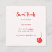 Chic Heart Cake Bakery Chef Vierkante Visitekaartje (Achterkant)