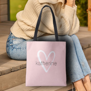 Chic Heart Persoonlijke Roze Blush  Draagtas