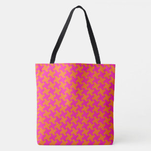 Chic helder Oranje schokkend roze kleurstofpatroon Draagtas