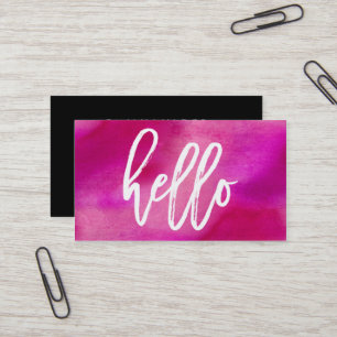 Chic Hello Magenta Aquarelle   Carte de visite