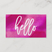 Chic Hello Magenta Aquarelle | Carte de visite (Devant)