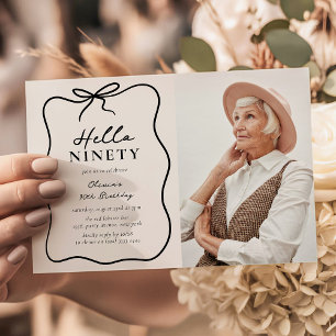 Chic Hello Ninety' Foto 90e Verjaardagsfeest Kaart