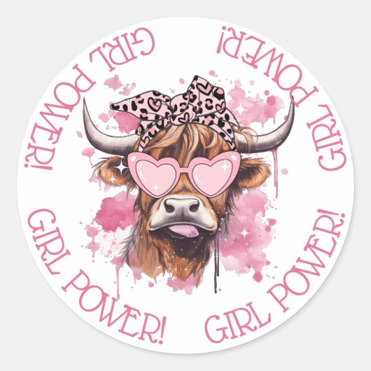Chic Hereford Girly Cow Galentines Sticker (Devant)