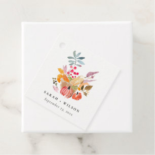 Chic Herfst Oogst Pompoen Waterverf bruiloft Bedankjes Labels