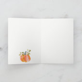 Chic Herfst Oogst Pompoen Waterverf bruiloft Bedankkaart (Binnen)