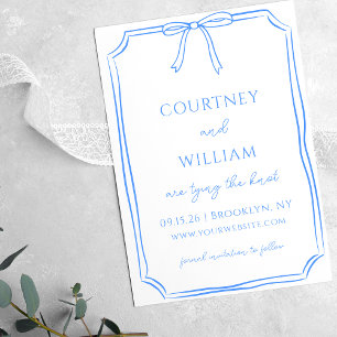 Chic het binden van de Knot Hand-Drawn Bow Whimsic Save The Date