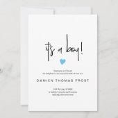 Chic Het is een Jongen Aankondiging van het Kleine (Voorkant)