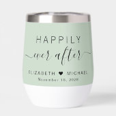 Chic Heureux Jamais Après Sage Mariage Vert (Arrière)