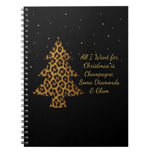 Chic Holiday Leopard Tree D Spiral Photo Notebook Notitieboek (Voorkant)