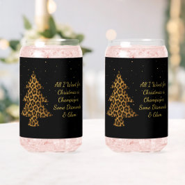 Chic Holiday Leopard Tree Design Blikvorm Glas