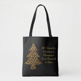 Chic Holiday Leopard Tree Design Draagtas