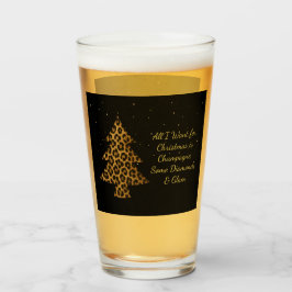 Chic Holiday Leopard Tree Design Glas