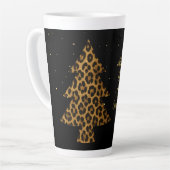 Chic Holiday Leopard Tree Design Latte Mok (Linkerhoek)