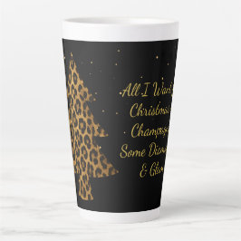 Chic Holiday Leopard Tree Design Latte Mok