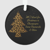 Chic Holiday Leopard Tree Design  Ornament (dos)