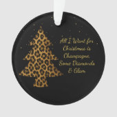 Chic Holiday Leopard Tree Design  Ornament (devant)