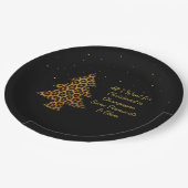 Chic Holiday Leopard Tree Design Papieren Bordje (Gekanteld)