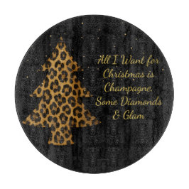 Chic Holiday Leopard Tree Design Snijplank