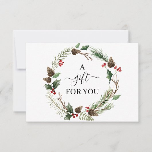 Chic Holly Berry & Leaves Wreath Gift Certificate (Voorkant)