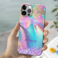 Chic holografische eenhoorn druipend glitters mono