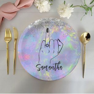 Chic Holographic Bachelorette Party   Bridal Parti Papieren Bordje
