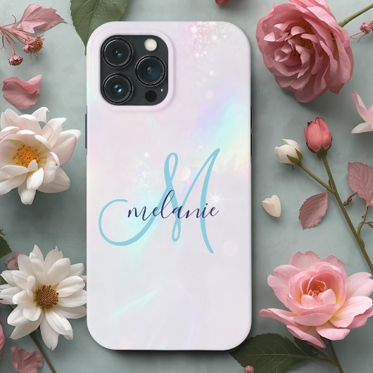 Chic Holographic Iridescent Monogram Case-Mate iPhone Case