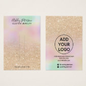 Chic holographic ombre glitter hair clip display visitekaartje (Voorkant /achterkant)