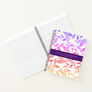 Chic Holography Pink Botanical Leaves Patroon Notitieboek