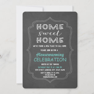 Chic Home Sweet Home Chalk Housewarming Party Kaart